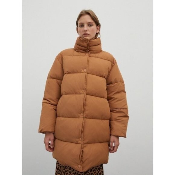 EDITED Monta Puffer Jacket Tobacco Brown size 36 (US 4/6) S Oversized Mid-Length - Picture 6 of 15